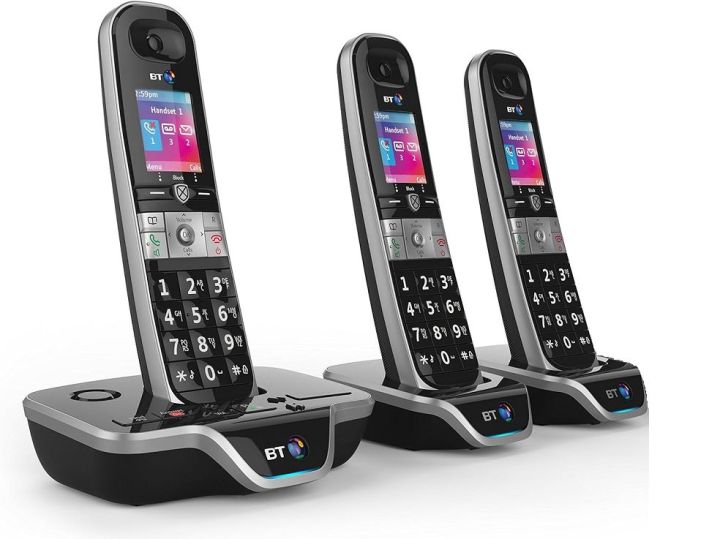 BT 8600 Trio Intercom plus PTCL Wireless landline Phone Color Display, Advanced Call Blocker, Speaker Phone, Answering Machine and Free 06 New Rechargeable Cells