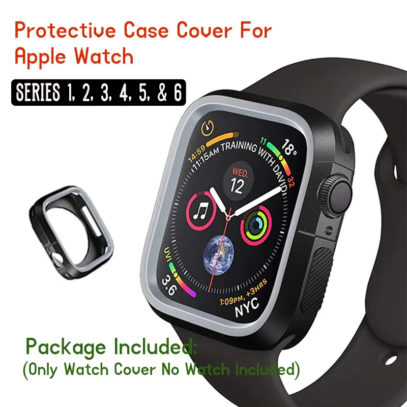 Rubber TPE Material Body Case Cover For 38mm 40mm 42mm 44mm iWatch Series 1 to 6 FK78 W26 T500 iWatch Case Cover Daraz.pk