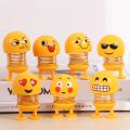 Random Emoji's Shaking Head Doll Emoji Spring Dolls Funny Expression Bouncing Toy Shaking Spring Head Dancing Doll Toys For Car Dashboard. 
