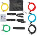 11 PCS Latex Resistance Band Set Yoga Pilates Abs Exercise Fitness Gym Workout Set With Elastic Tube, Door Anchor, Ankle Straps, And Handles For Weight Loss Or Stretch. 