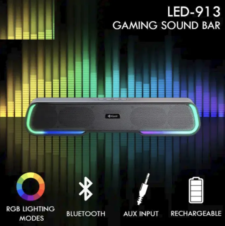 KISONLI LED-913 SOUND BAR BLUETOOTH GAMING COLORFUL LIGHT SPEAKER WITH ...