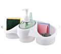 Multipurpose Soap Dispenser and Sponge Holder, Detergent Dispenser, Bathroom and Kitchen Liquid Detergent and Soap Container BPA Free Durable Material. 