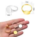 Flat Rings Base, Adjustable Ring Settings, DIY Jewelry Making Findings, 10mm Width 10 Pcs. 