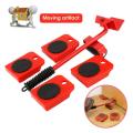 Mobile Heavy Object Handling Tools, Portable Furniture Lift, Household Hand Tool with 4 Motion Rollers + 1 Cork Bar, for Sofas, Refrigerators, Adjustable Height. 
