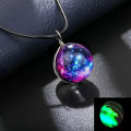 Wholesale Fantasy Universe Star Handmade Leather Rope Glass Crystal Astronomical Ball Pendant Necklace Jewelry. 