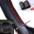 Stitch DIY Leather Steering Wheel Cover Car Sew-on Wrap Kit - High Quality. 