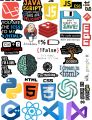 Coding Programming Stickers Pack of 30 for Laptop & Mobile Cover Stickers for Software Engineers 2Inchx2Inch Each Sticker Size. 
