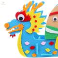 Material Pack DIY Non Woven Toy Dragon Boat Crafts Development Toys DIY Felt Craft Kids Handcraft for Classroom Dragon Boat Festival. 