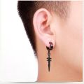 1 Pair Cross Ear Clip Earrings for Men Women Punk Black Earrings Jewelry Gifts. 