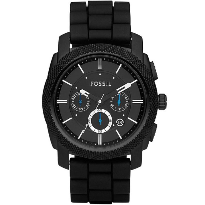 Fossil Black Dial Black Silicone Strap Chronograph Watch For Men FS4487 Daraz.pk