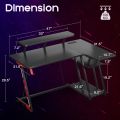 48 Inch L-Shaped Gaming Desk, Smooth Surface& Power Outlets Black - Pink - White   (Customised). 