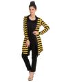 Black & Yellow Polyester Striped Shrug for Women. 