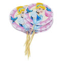 Cinderella Cupcake Toppers - 2.5 Inch - Princess Themed Party - Blue - Girls - Pack Of 10. 