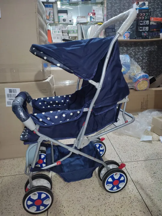 Hi-Tech%20Baby%20Stoller%20Pram%20-%20Alloy%20Foldable%20Baby%20Stroller%20Pram%20For%20Newborn%20Blue%20color%20with%208%20Rubber%20Tyres%20-%20Comfortable%20Seat%20Adjustable%20Seat%20Handle%20Moveable%20With%20Eating%20Tray%20-%20Traveling%20Smart%20Pram%20Stoller%20For%20Kids%20-%20Image%209