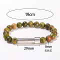 Jingdong Jewelry Natural Stone Titanium Steel round Tube Bracelet Personalized Creative Rotary Knob Can Hold Wish Note Bracelet Wholesale. 