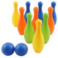 Indoor Game Bowling Set With 6 Mini Pins And 2 Balls Multicolor. 