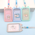 Cute Cartoon Cat Ear Shape Card Holder Silicone ID Card Case Campus Student Card Sleeve Access Card Protection Shell. 