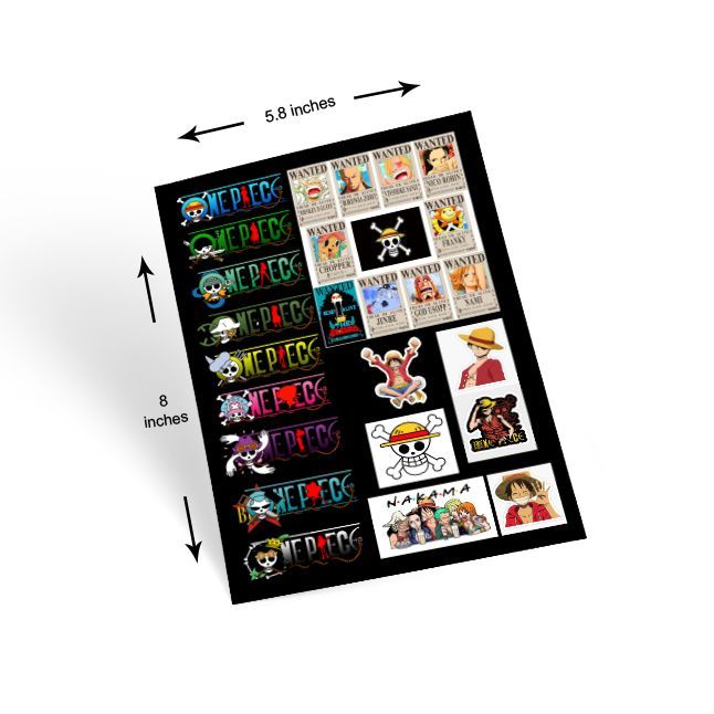 One piece uncut sticker sheet set