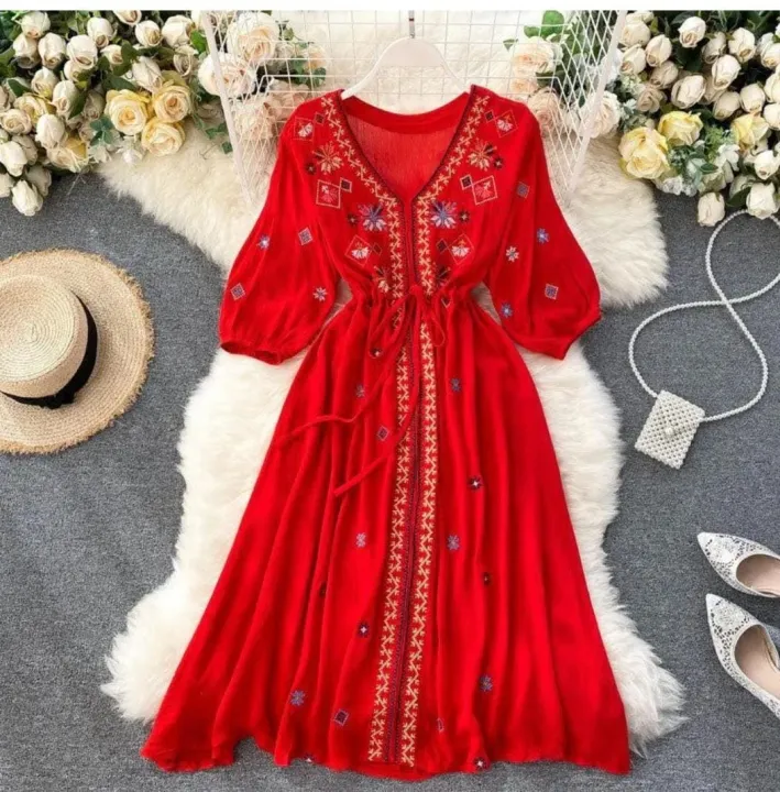 MineLight%7C%20Stitched%20%7C%20Ready%20To%20Wear%7C%20Women's%20Fashion%20%7C%20Zafran%20Embroidered%20Lawn%201%20Piece%20Frock%20%20For%20Summer%20Women's%20Fashion%20-%20Image%205