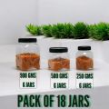 Set Of 3 Sizes Plastic Jars for Kitchen 1KG / 500Gms / 250Gms CAPACITY Plastic STORAGE JAR - JARS SET - Masala / Sugar Cheeni / Daal JAR - RACK Storage - FOOD GRADE PURE PLASTIC - LEAF  DESIGN - 6Pcs Of Each Size. 