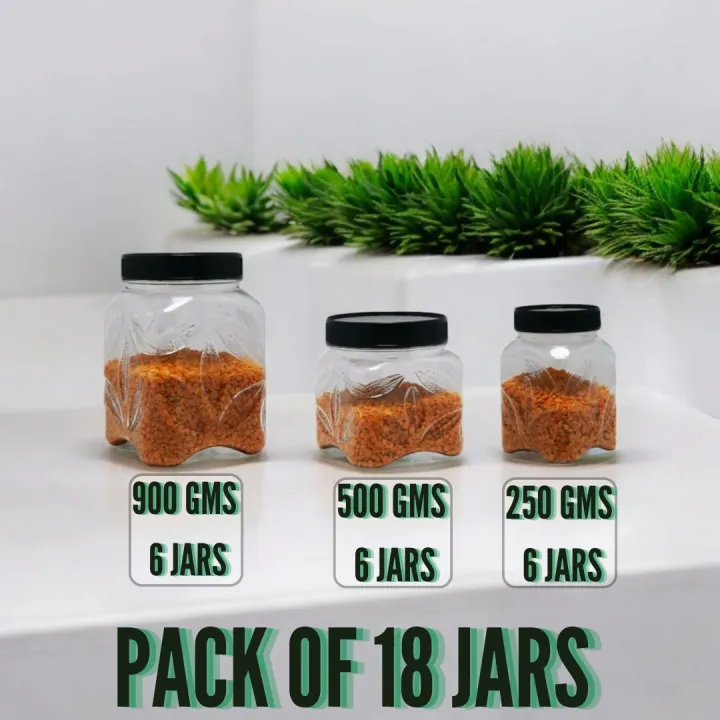 Set%20Of%203%20Sizes%20Plastic%20Jars%20for%20Kitchen%201KG%20/%20500Gms%20/%20250Gms%20CAPACITY%20Plastic%20STORAGE%20JAR%20-%20JARS%20SET%20-%20Masala%20/%20Sugar%20Cheeni%20/%20Daal%20JAR%20-%20RACK%20Storage%20-%20FOOD%20GRADE%20PURE%20PLASTIC%20-%20LEAF%20%20DESIGN%20-%206Pcs%20Of%20Each%20Size%20-%20Image%203