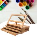 Wood Table Sketch Box Easel Box With Drawers Desktop Easel Wooden Art Tabletop Box for Drawing Painting and Sketching Portable Wooden Artist Desktop, Board for Canvas, Painting, Drawing Sketching Book Stand Wood Artist Desktop Case. 