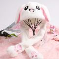 Earmuff Cute For Girls Movable Ears Love Embroidery Earflap Plush Eye With Scarf Women Rabbit Caps Warm Hats  Hats. 