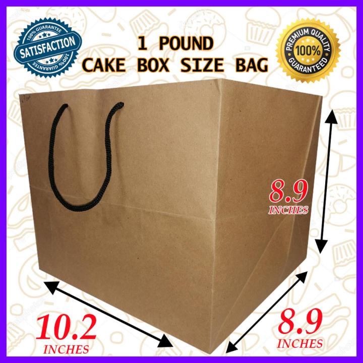 Bundle of 25 craft paper bags of ( 1 POUND CAKE BOX SIZE) 8.9 x 10.2 x 8.9 inches , suitable for using as shopping bag, gift bag, goodies bag, merchandise and retail bag, 1 Pound Cake Bag  High quality, well finished, tough brown paper bags