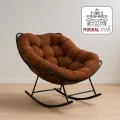 Rocking Chair, Comfortable Rocking Chair,with Iron Frame and Valvet Cushion  Home Balcony Rocking Chair Lounge Sofa Lounge Chair in The Living Room. / Mughal Star Steel Furniture.. 