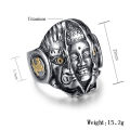 Demon & Buddha Religion Face Ring Men God The Eye of Evil One Ring Punk Domineering Signet Ring Titanium Jewelry. 