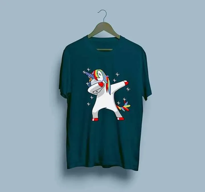 Dubbing%20Unicorn%20Half%20Sleeves%20T-Shirt%20For%20Women%20-%20Image%202