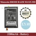 Motorola Droid Razr Maxx HD Battery EV40 Replacement Premium Quality 3200mAh For Motorola Droid Razr Maxx HD. 