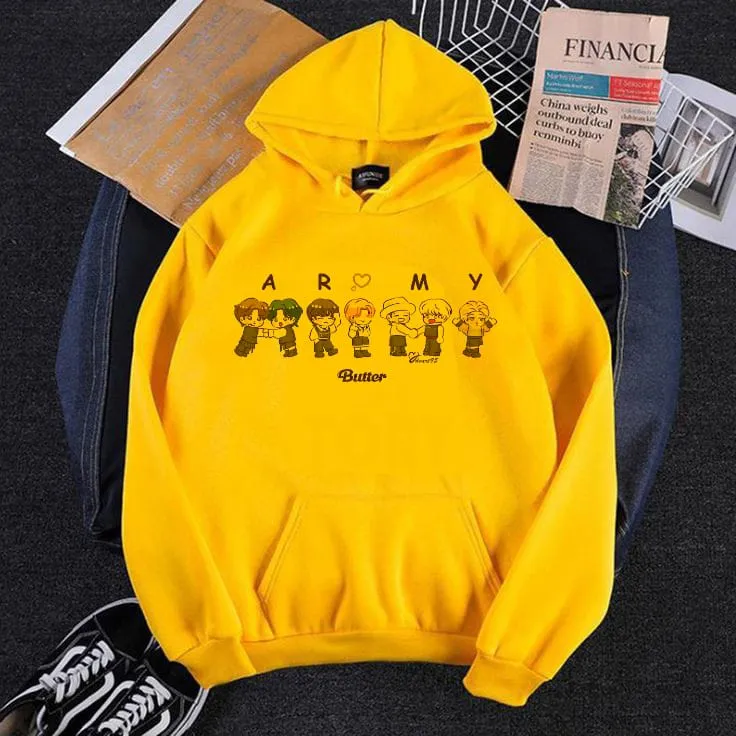 hoodie Bts Printed Kangaroo Hoodie Pocket Drawstring Pullovers - Main Image