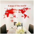 World Map Acrylic Solid Crystal Bedroom Wall With Living Room Classroom Stickers Office Decoration Ideas. 