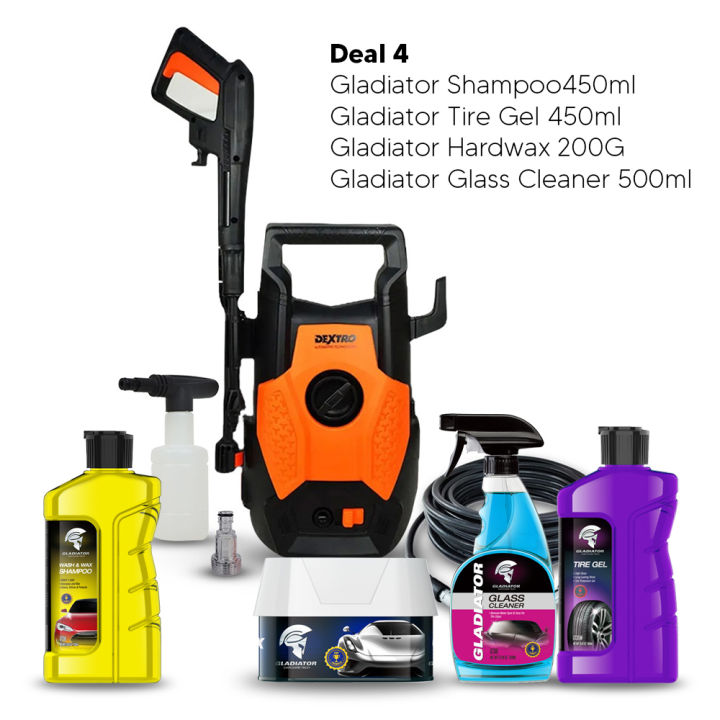Dextro 110 Bar Turbo High Car Pressure Washer - Auto Start - (6 Month Warranty) Free Soap Bottle