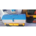 Heavy Duty Metal Tool Box - (12.5 Inch Length) | Hardware Toolbox With Fold Out Trays to Keep Tools Organized | Iron Tool box for multiple use | Small Multi Purpose storage box | High quality Toolbox without tools for bike, motorcycle, car, first aidbox. 