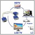 VGA Splitter Cable Y Splitter VGA Cable Male to Female, 15Pin VGA 1 Male to Dual 2 VGA Female Monitor Y Adapter Splitter Video Cable, VGA Splitter Cable 1 Computer to Dual 2 Monitor Adapter Y Splitter VGA Cable Male to Female. 