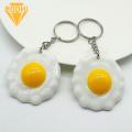 BODHI Fried Egg Key Holder Solid Handbag Ornament Egg Sheet Car Key Ring Pendant. 