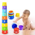 11 Piece Stacking Cups Stackers Pre-school Learning Toy Colorful Stacking Cups Tower Pyramid. 