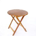 Imported Beach Wood Folding Round Table Coffee Table. 