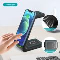 Wireless Charger, 3 in 1 Wireless Charger Station, 15W Fast Charging Dock Stand for Apple iPhone 14/13/13 Pro/13 Pro Max/12 mini/12/12 Pro/SE/X/XR/iWatch 6/5/4/3/2/Airpods 2/Pro for Samsung S20 FE/S21. 