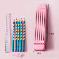8 in 1 Pens Storage Box With 5 Pencils 1 Eraser and 1 Ruler Kawaii Stationery Storage Box Desk Organizer School Supplies Gifts. 