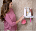 Instahang 360 Degree Rotating Shelf No Need To Punch Spinning Corner Shelf Storage Organizer with Water-Resistant Kitchen, Vanity, Refrigerator, Bedside Table and Bathroom Wall Shelf No-Assembly Wall Shelf. 