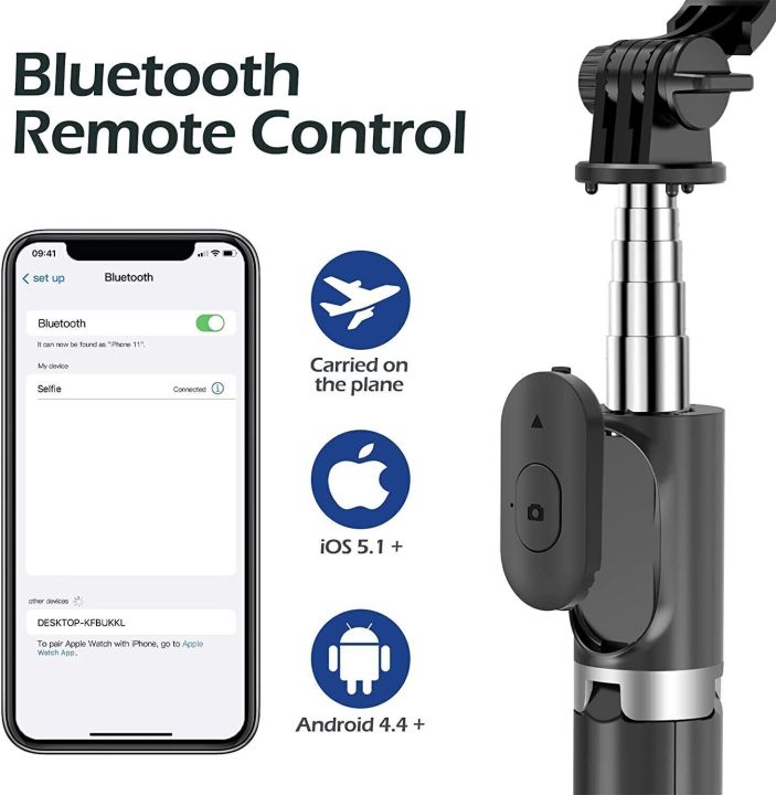 Wireless%204%20in%201%20Selfie%20Stick%20Tripod%20Stand%20With%20Light,%20Selfie%20Stick%20With%20Mobile%20Holder%20With%20Remote%20Bluetooth%20Selfie%20Stick%20Tripod%20Stand%20Selfie%20Stick%20With%20Bluetooth%20Shutter%20Button%20foldable%20Extendable%2070CM%20-%20Image%204