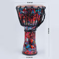 Arabic Culture Drum Djembe Drum Hand Drum | 19 x 12 Inch | with Colorful Art Patterns Percussion Musical Instrument |. 