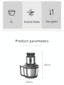 Chopper Machine Electric  - Meat Grinder - Hand Chopper - Qeema Machine - 6 Stainless Steel Sharp Blades - Powerfull Motor - Meat Chopper - Food Processor - 3 Liters Electric Chopper - Mixer Machine - Blender Machine - Meat Cutter - kitchen Accessories. 