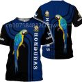 New Honduras Flag T- Shirt 3D Men And Women's Street Comfortable Sports Custom Name Round Neck Short Sleeve Top. 