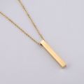 New Long Rectangle Pendant Necklace Stainlees Steel Chain Necklace For Men Women Jewelry. 