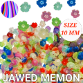 ACRYLIC FLOWER SHAPE BEADS | CRYSTAL RAMBO MULTICOLOUR SHADE | FLOWER SHAPE ACRYLIC SPACER BEADS FOR CRAFT AND JEWELRY MAKING, BULK BEADS WITH HOLE IN THE MIDDLE FOR EASY STRINGING.. 