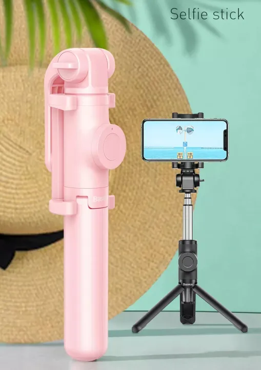 BASEUS%20210%20Degree%20Up%20And%20Down%20LOVELY%20FOLDABLE%20Bluetooth%20Selfie%20Stick%20+%20Tripod%20Stand%20For%20TIK%20TOK%20/%20LIVE%20STREAM%20Suitable%20With%20Most%20Of%20Mobile%20Phones%20-%20Image%206